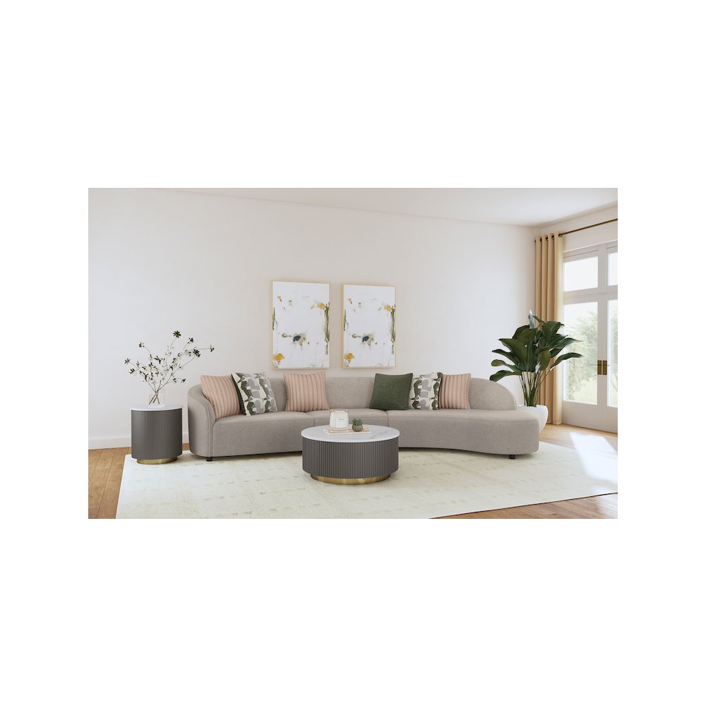 Fayette Upholstered Armless Chair Greige. Picture 11