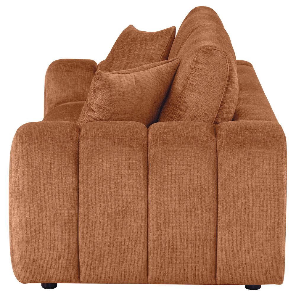 Burnett Chenille Upholstered Wide Arm Sofa Burnt Orange. Picture 4