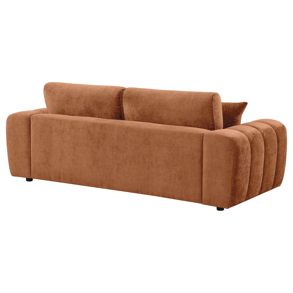 Burnett Chenille Upholstered Wide Arm Sofa Burnt Orange. Picture 6