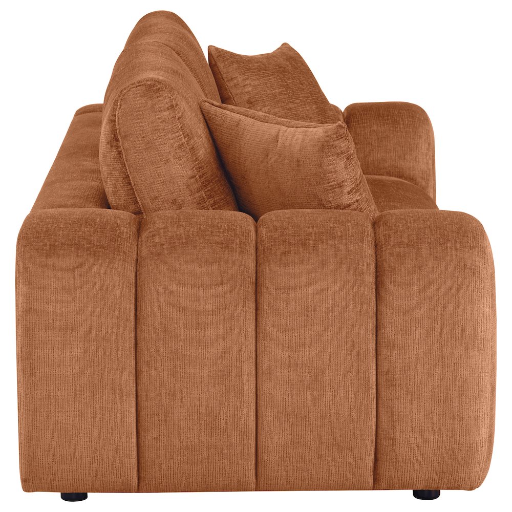 Burnett Chenille Upholstered Wide Arm Sofa Burnt Orange. Picture 7