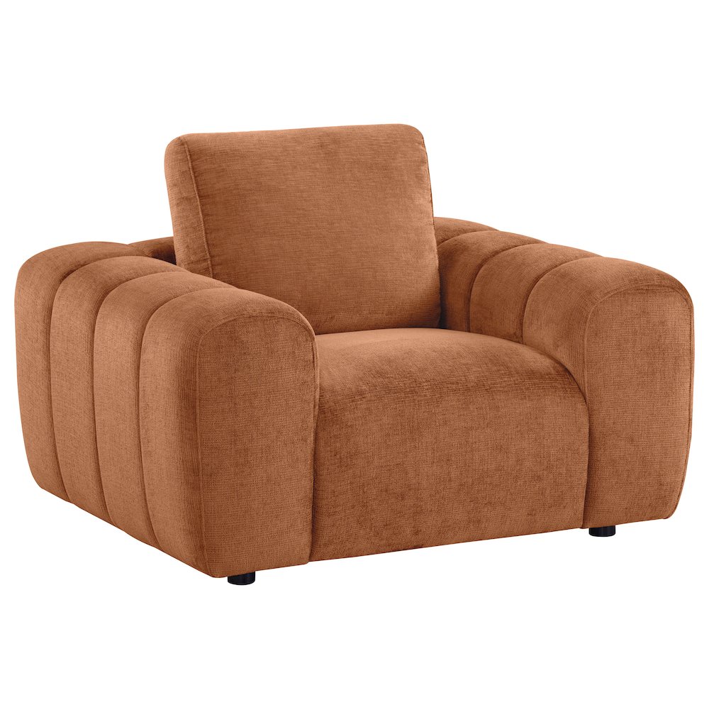 Burnett 4-piece Chenille Upholstered Sofa Set Burnt Orange. Picture 6