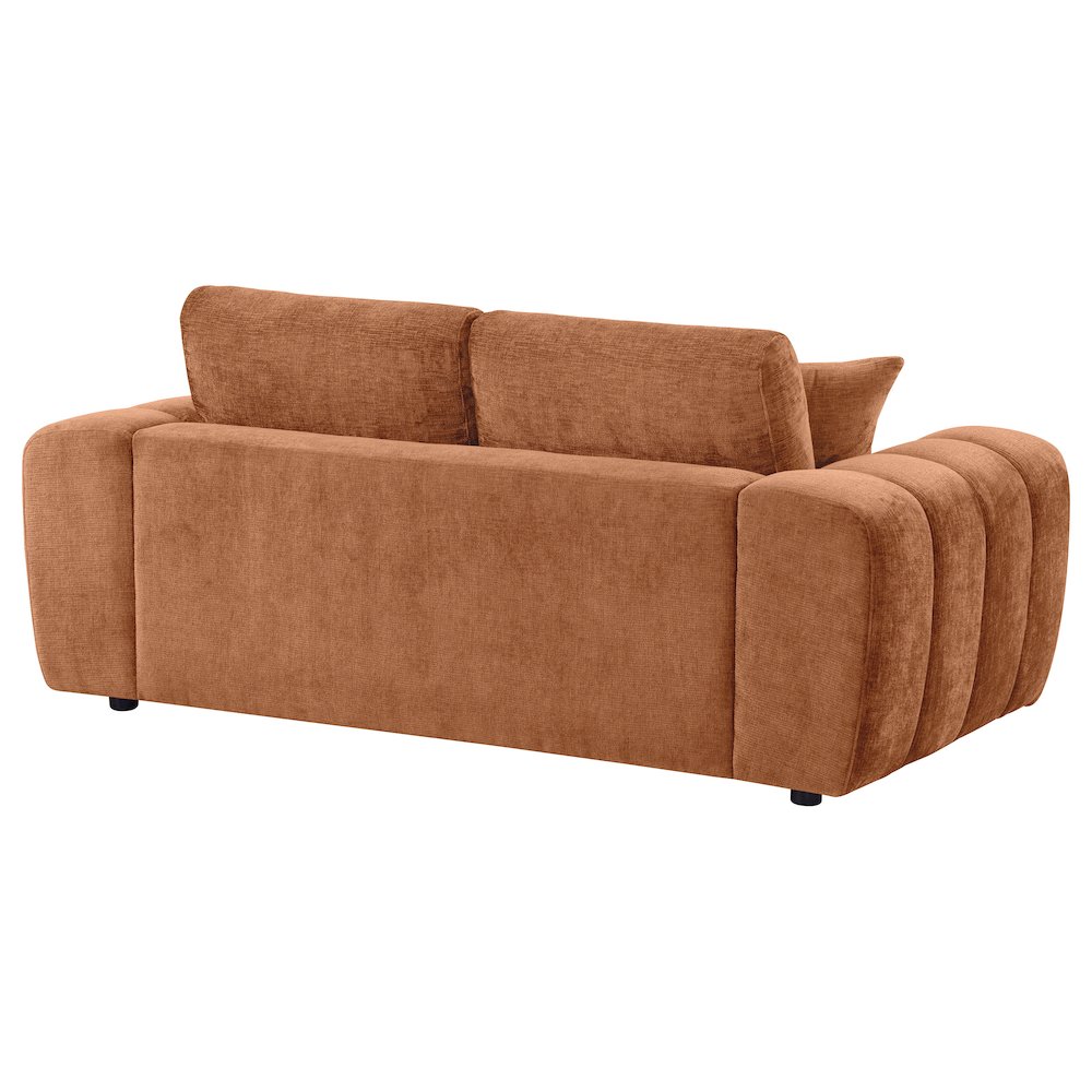 Burnett Chenille Upholstered Wide Arm Loveseat Burnt Orange. Picture 6
