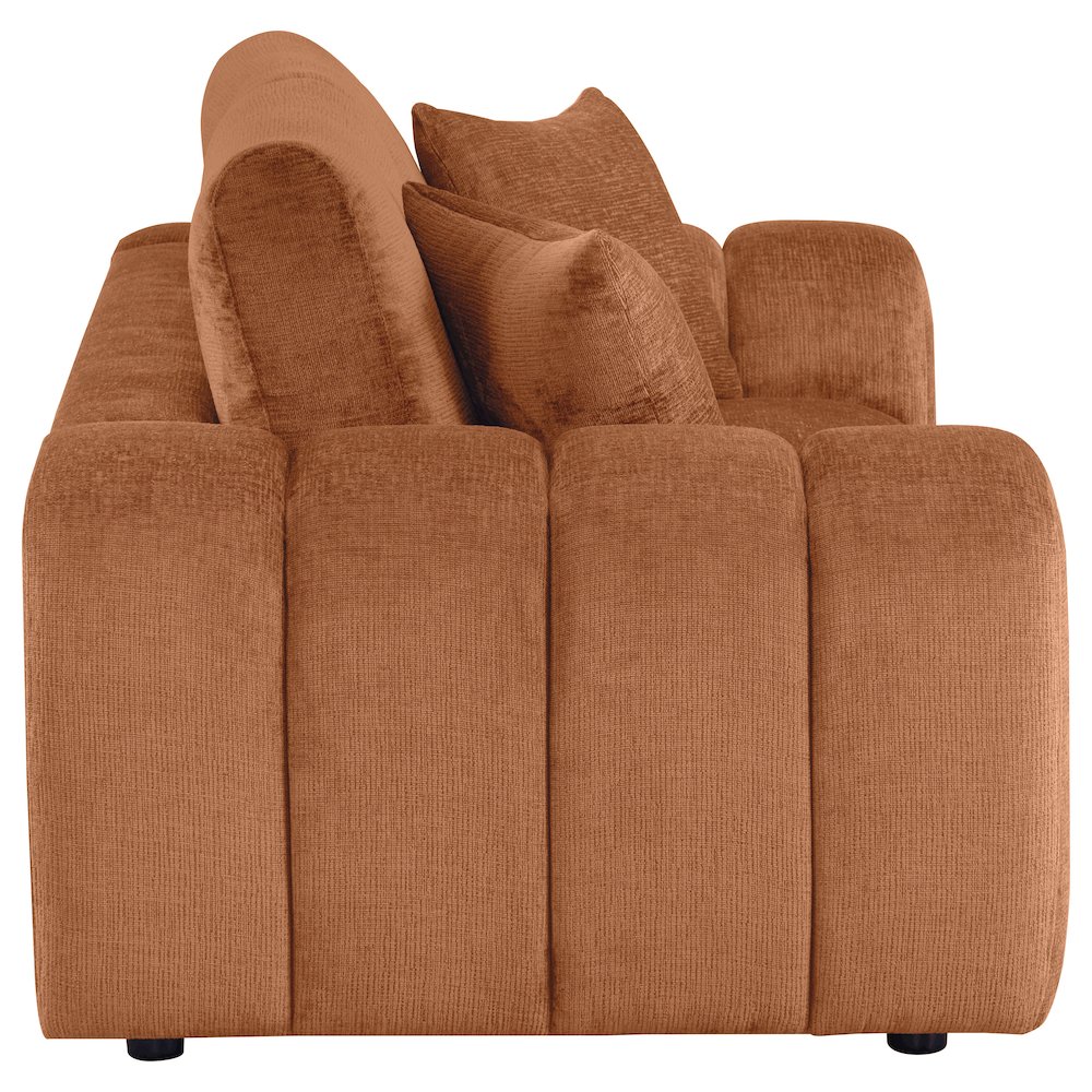 Burnett Chenille Upholstered Wide Arm Loveseat Burnt Orange. Picture 7
