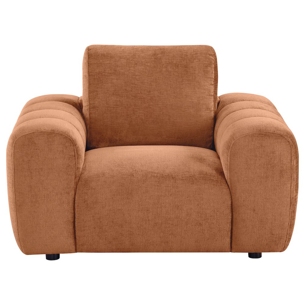 Burnett Chenille Upholstered Accent Chair Burnt Orange. Picture 2