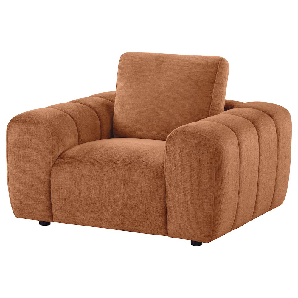 Burnett Chenille Upholstered Accent Chair Burnt Orange. Picture 3