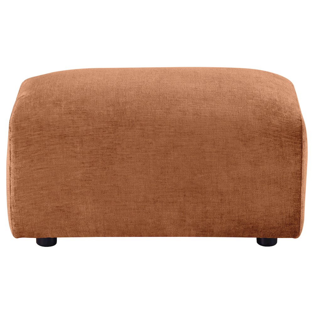 Burnett Chenille Upholstered Ottoman Burnt Orange. Picture 2