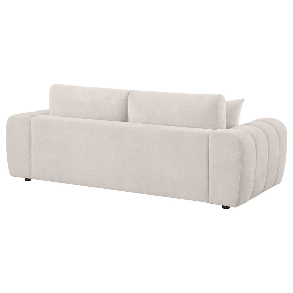 Burnett Chenille Upholstered Wide Arm Sofa Ivory. Picture 6