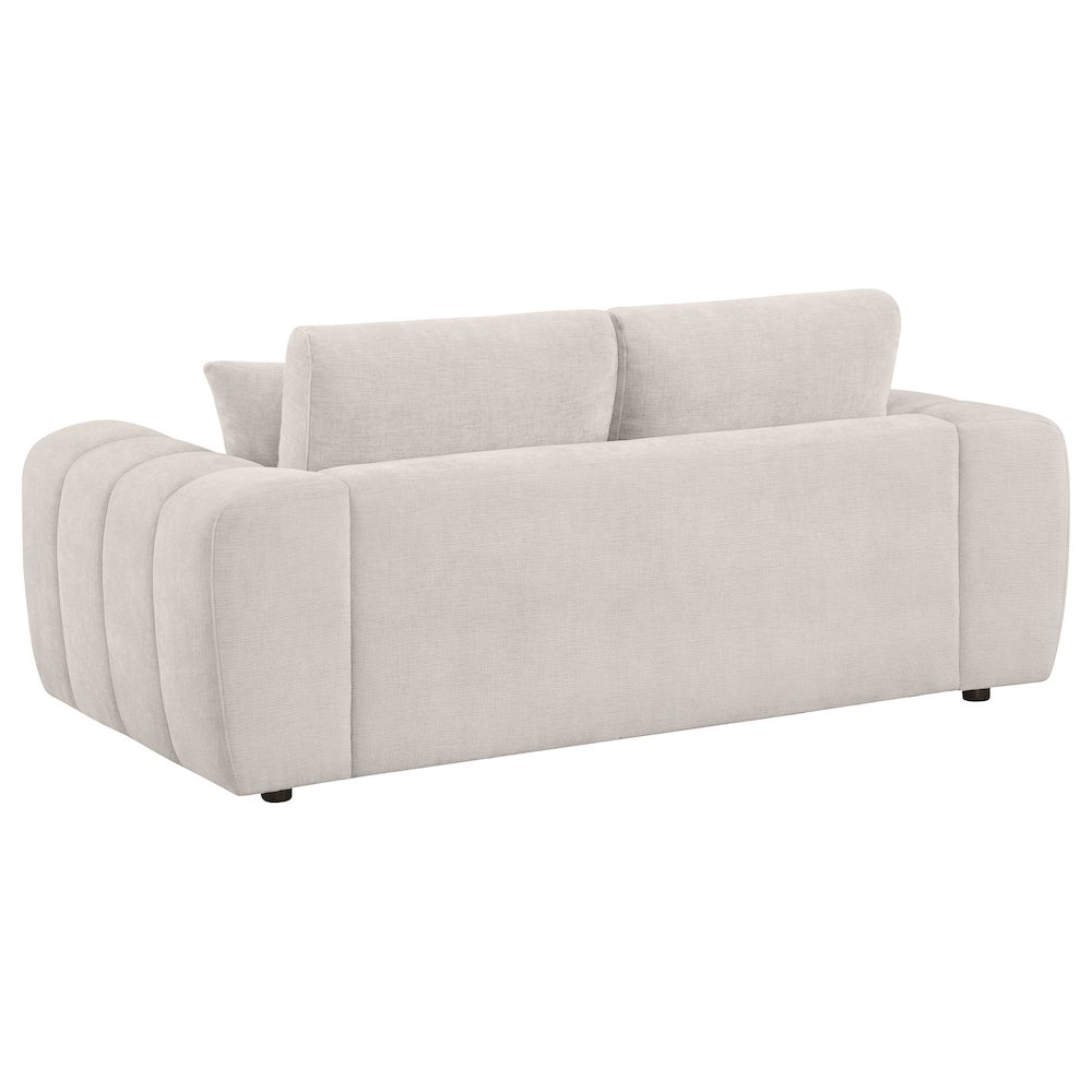 Burnett 3-piece Chenille Upholstered Sofa Set Ivory. Picture 5