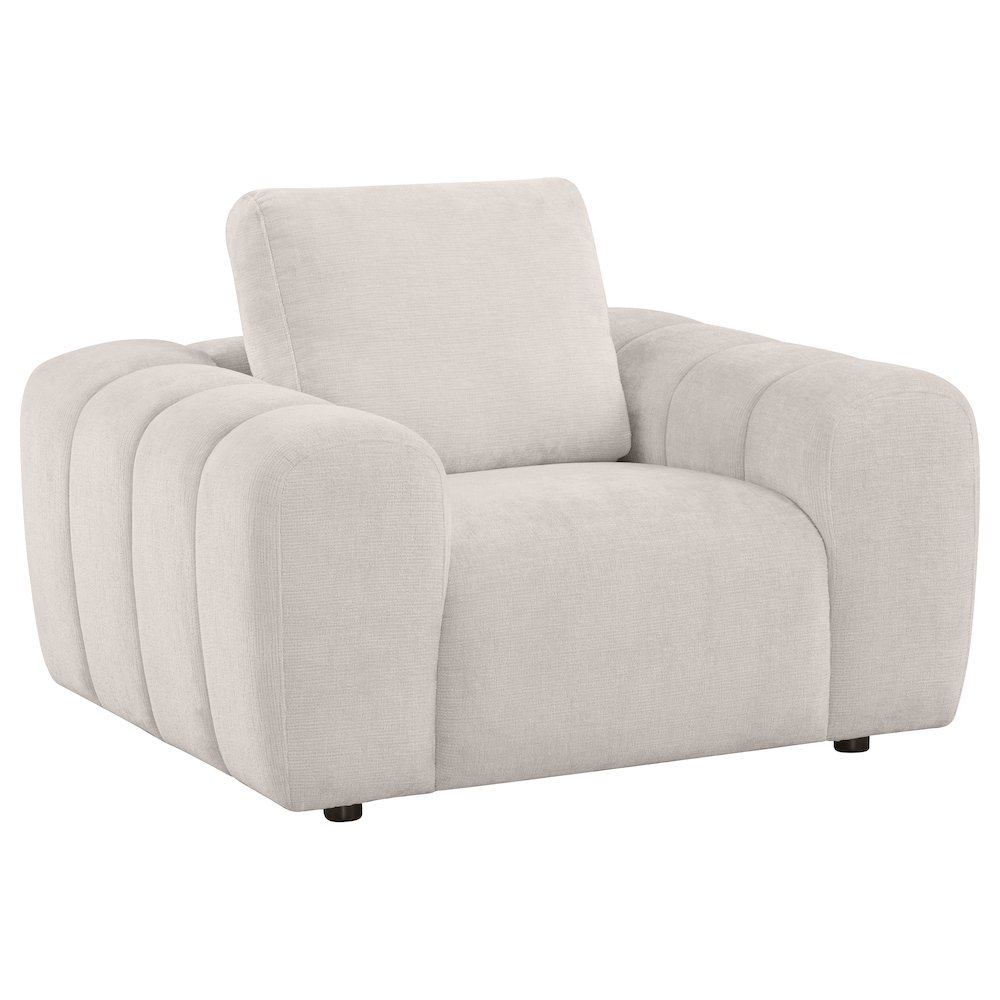 Burnett 3-piece Chenille Upholstered Sofa Set Ivory. Picture 6
