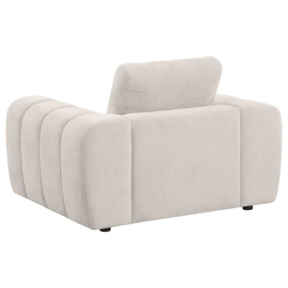 Burnett 3-piece Chenille Upholstered Sofa Set Ivory. Picture 7