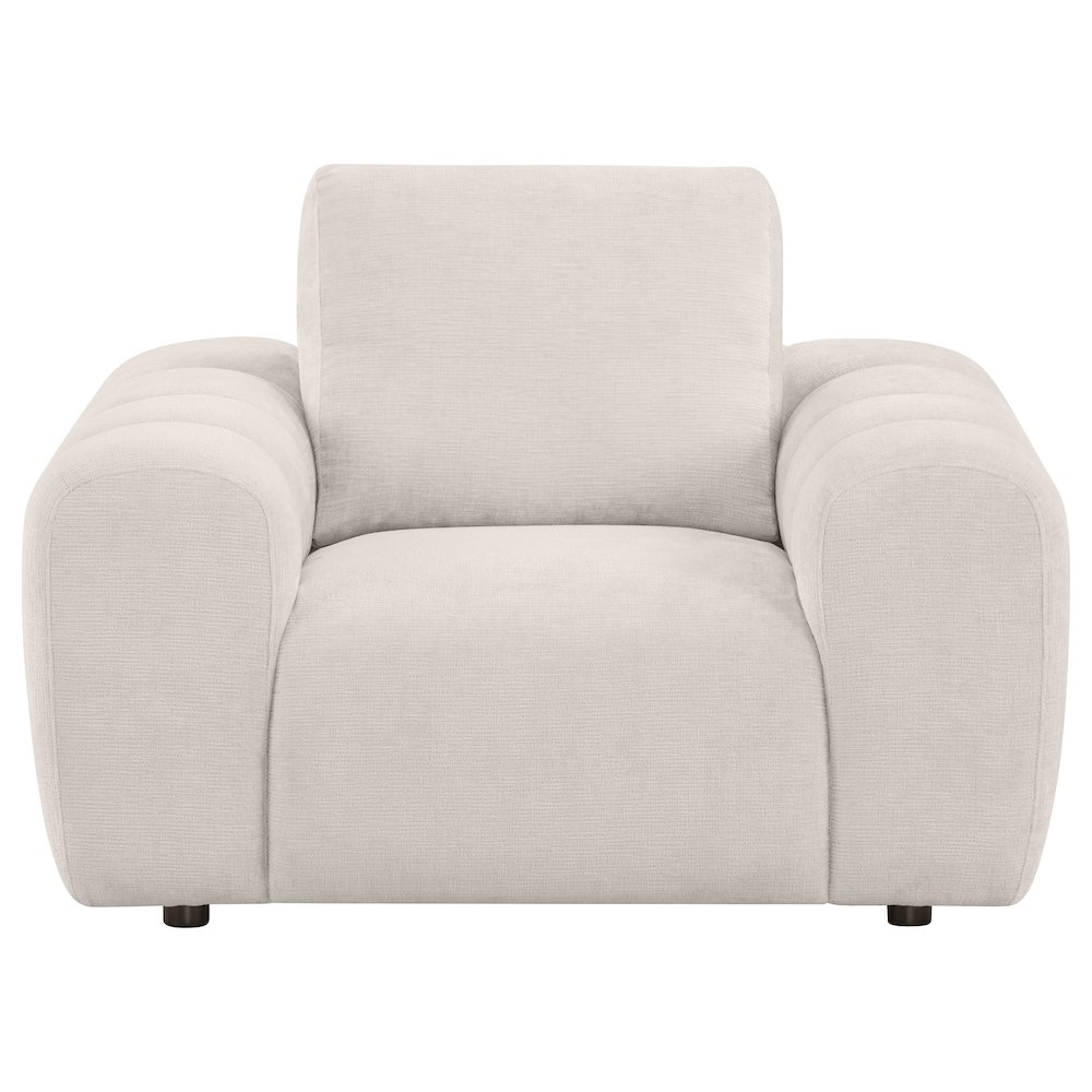 Burnett Chenille Upholstered Accent Chair Ivory. Picture 2