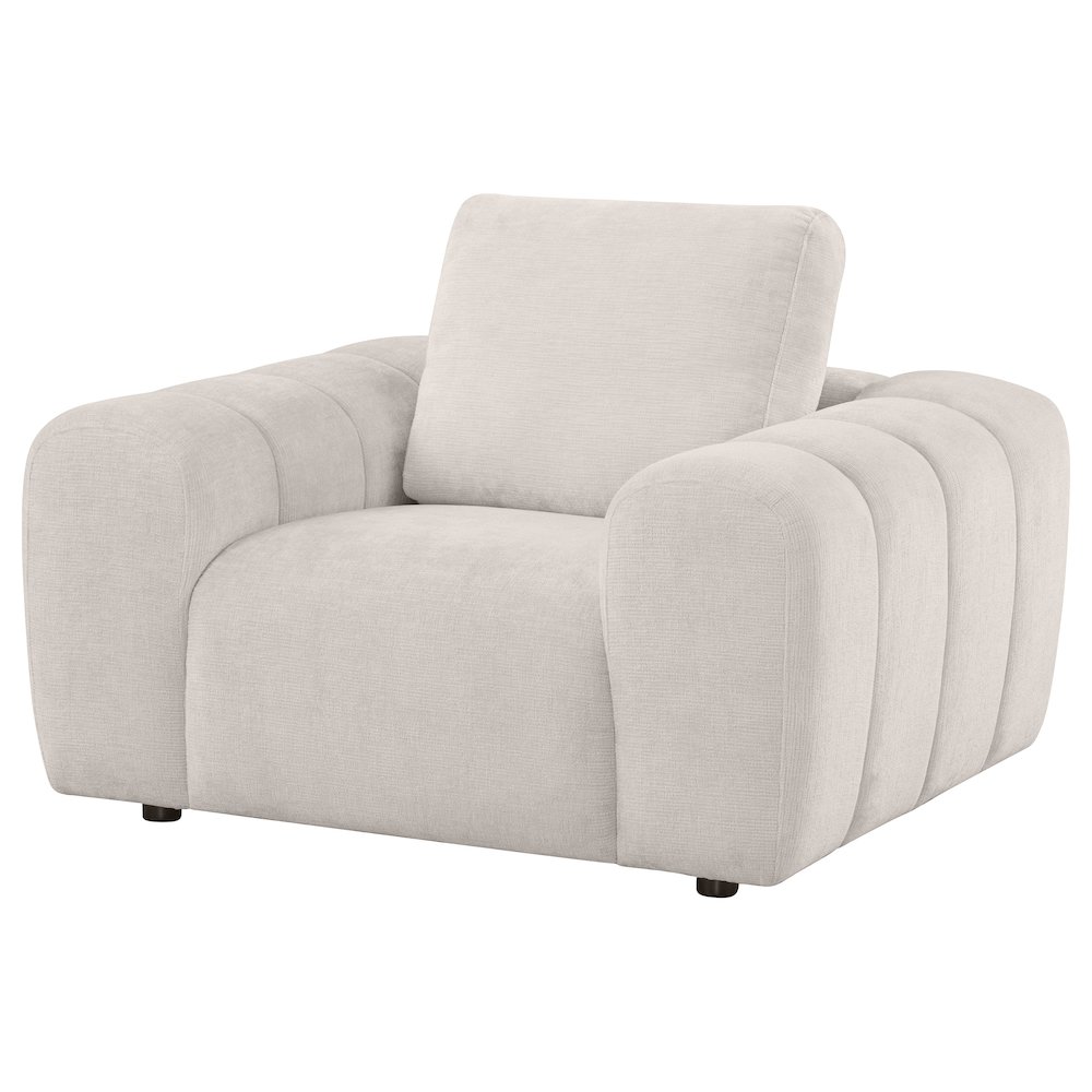 Burnett Chenille Upholstered Accent Chair Ivory. Picture 3