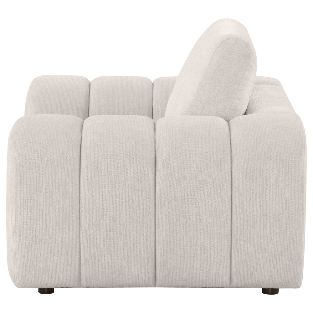 Burnett Chenille Upholstered Accent Chair Ivory. Picture 4