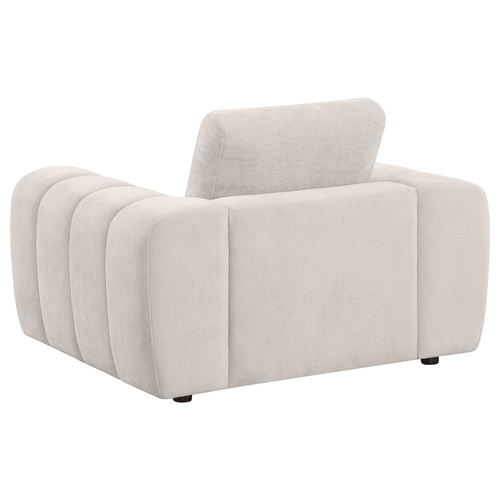 Burnett Chenille Upholstered Accent Chair Ivory. Picture 5