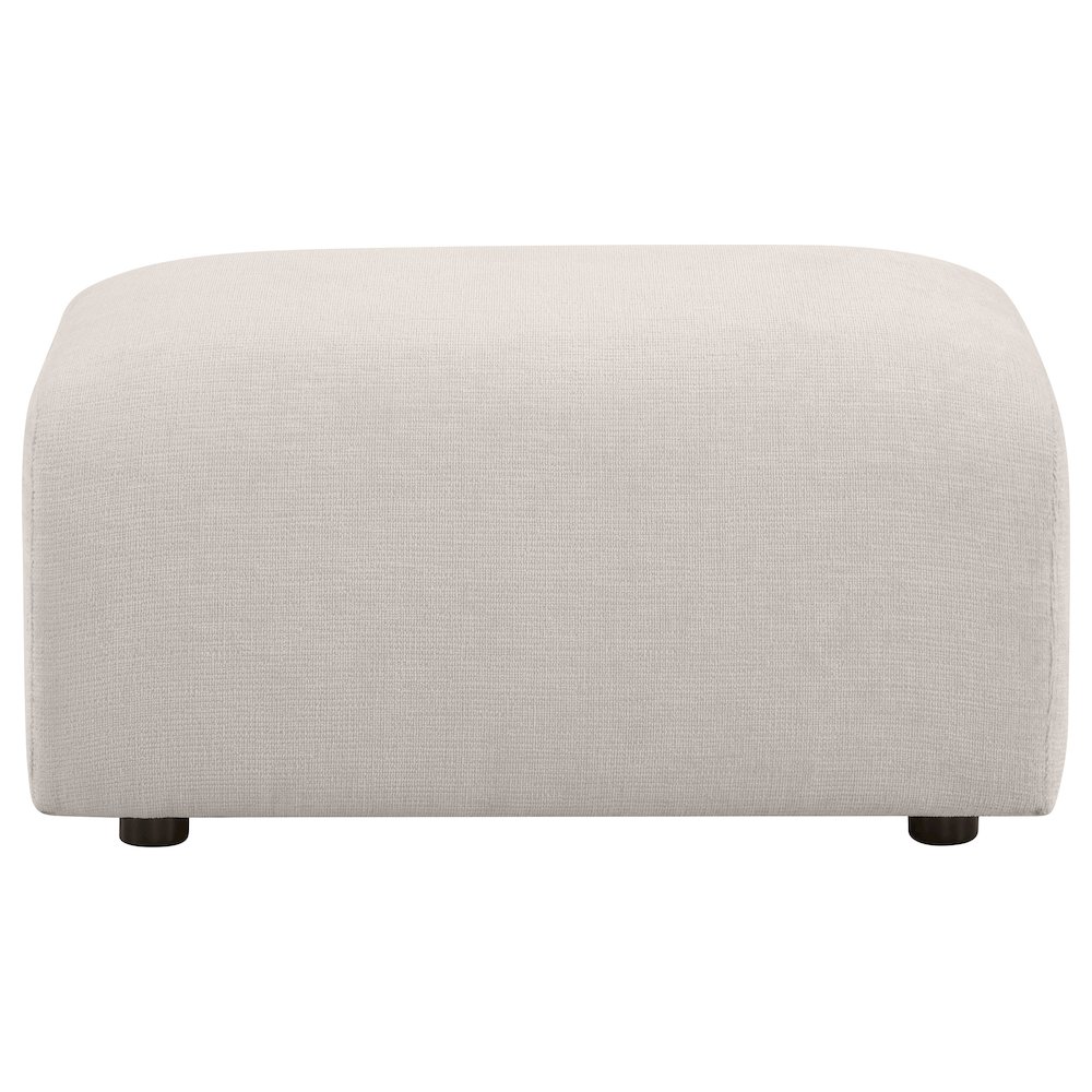 Burnett Chenille Upholstered Ottoman Ivory. Picture 2
