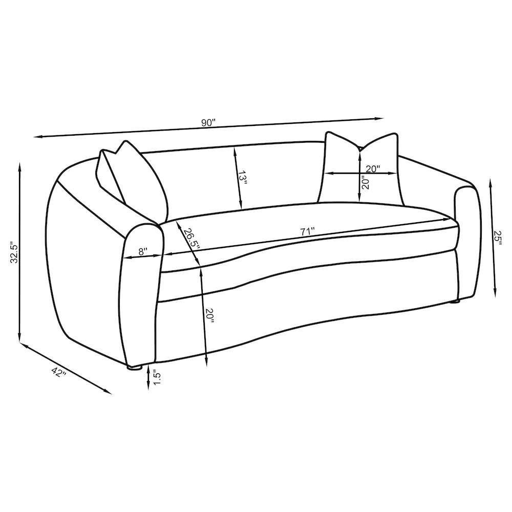 Isabella Fabric Upholstered Sofa Sand. Picture 9