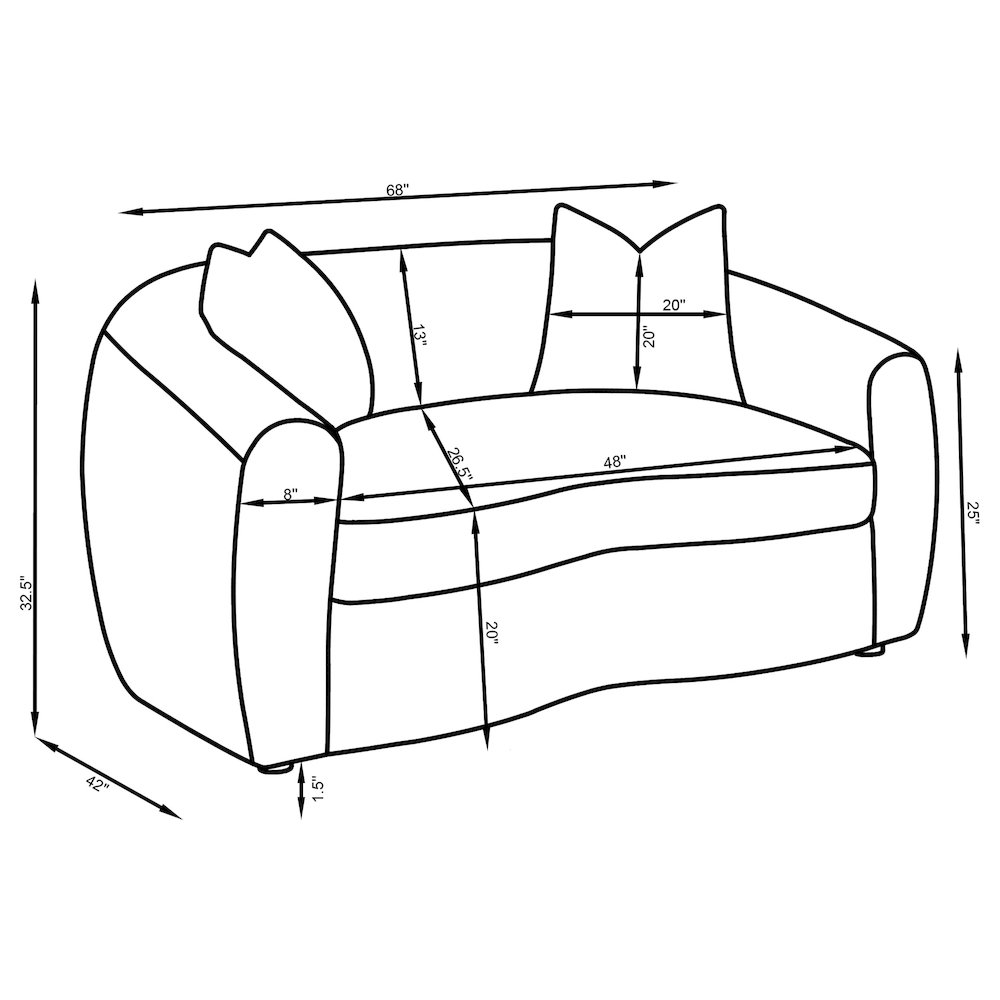 Isabella Fabric Upholstered Loveseat Sand. Picture 9