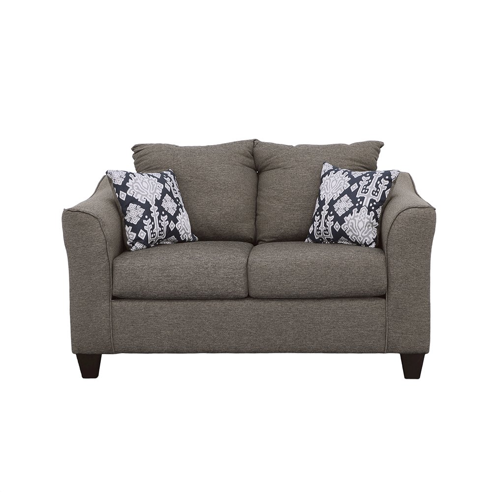 Salizar Upholstered Flared Arm Loveseat Charcoal Grey. Picture 3