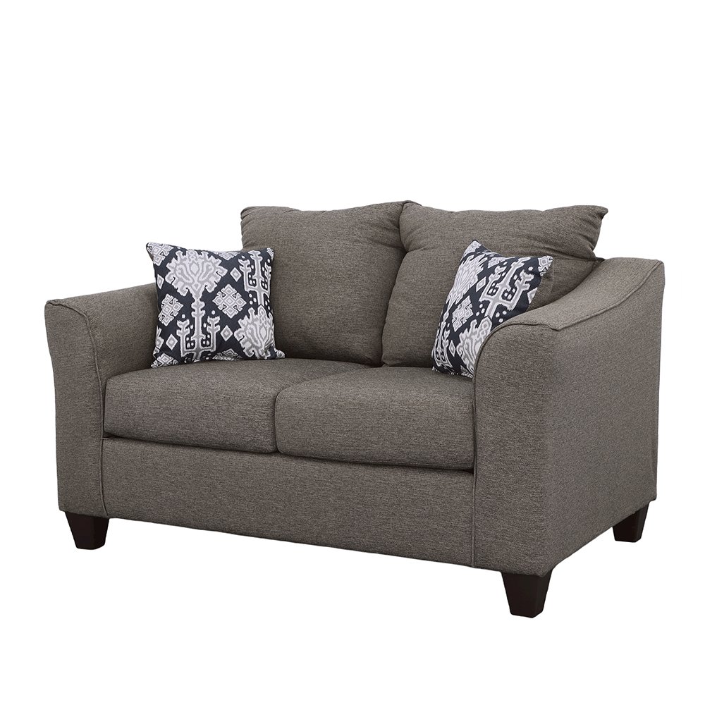Salizar Upholstered Flared Arm Loveseat Charcoal Grey. Picture 4