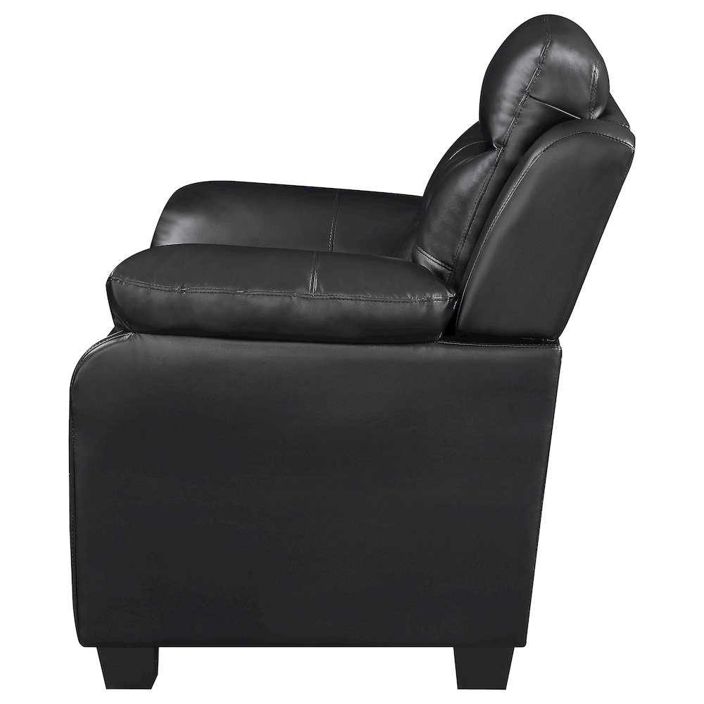Finley Upholstered Padded Arm Tufted Sofa Black. Picture 5