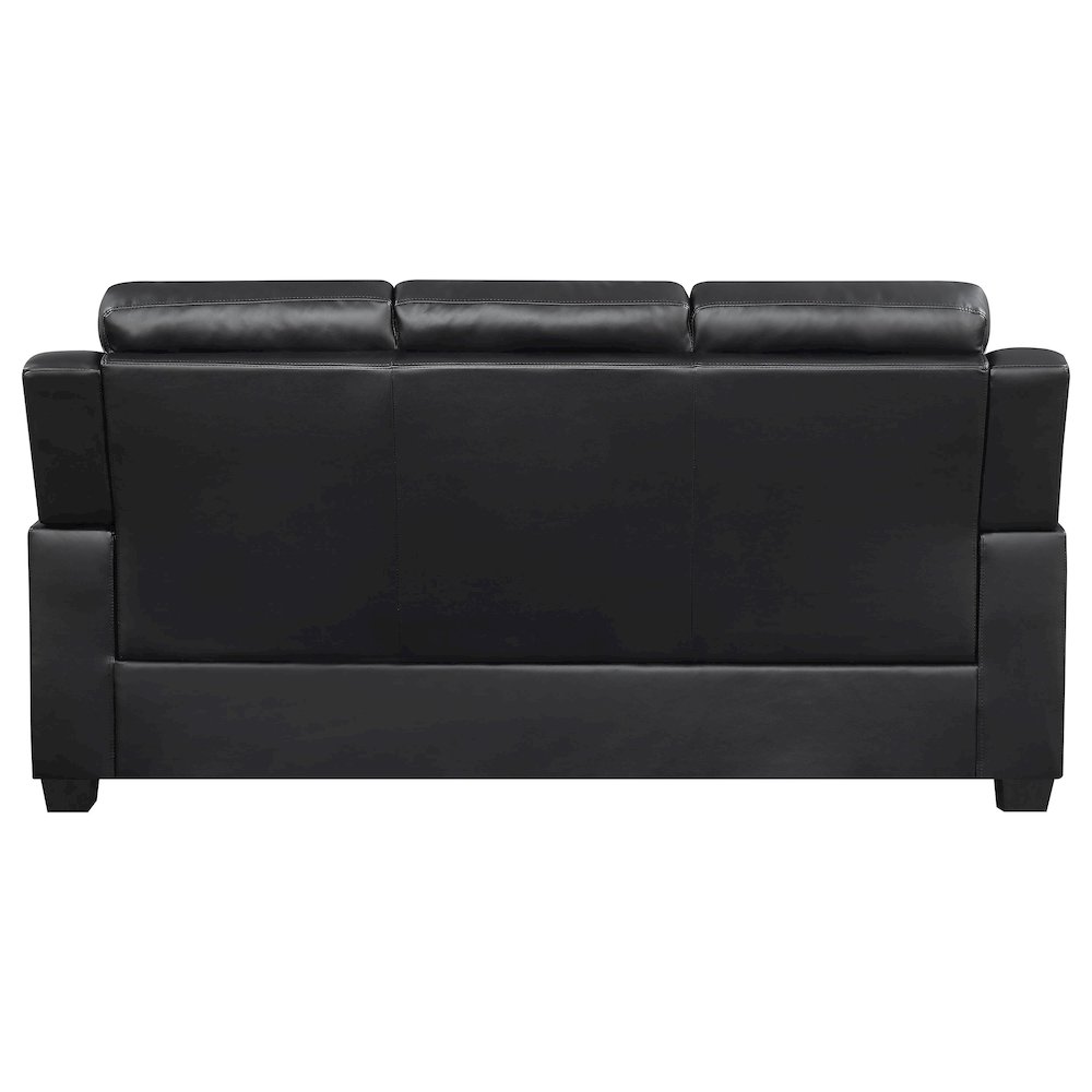 Finley Upholstered Padded Arm Tufted Sofa Black. Picture 6