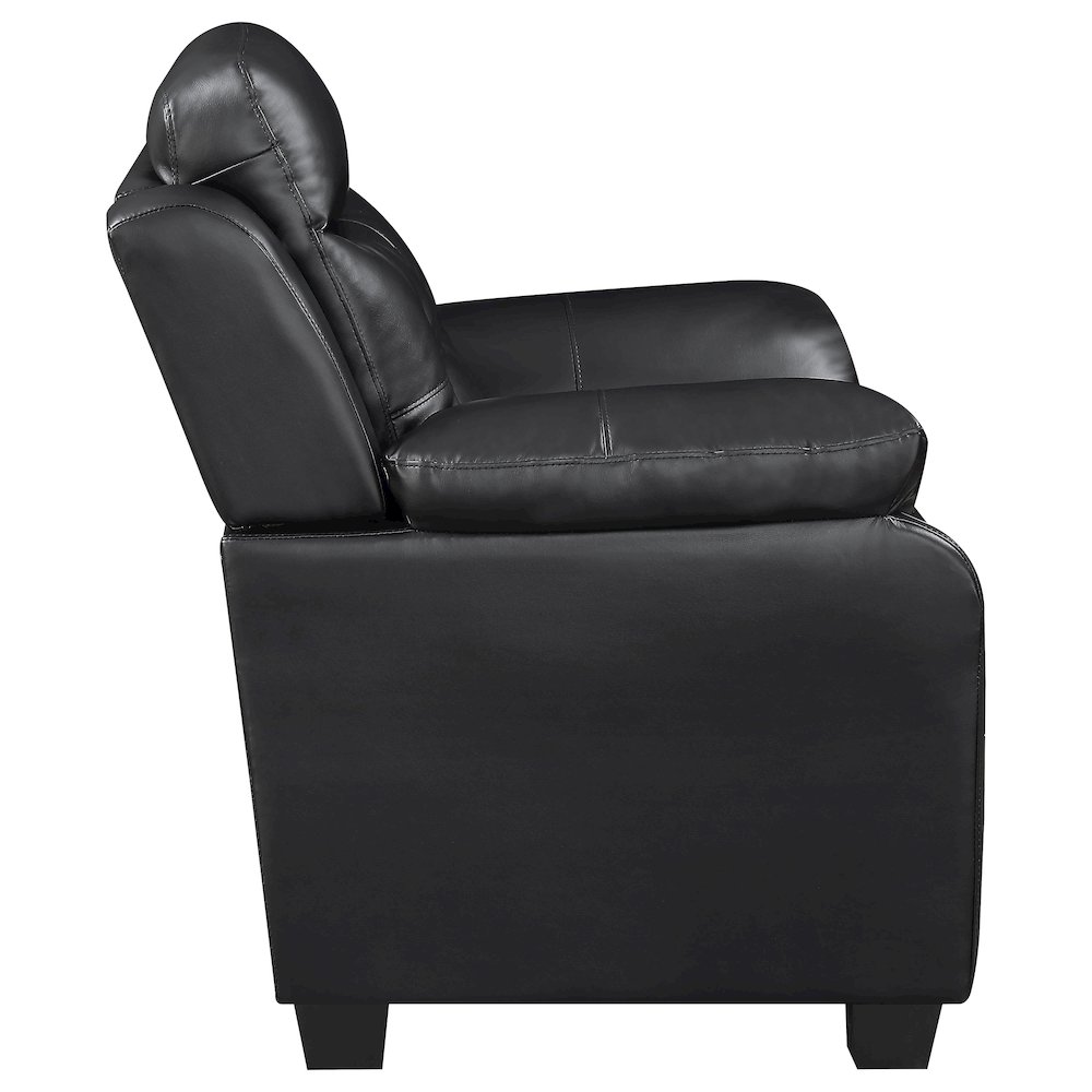 Finley Upholstered Padded Arm Tufted Sofa Black. Picture 7