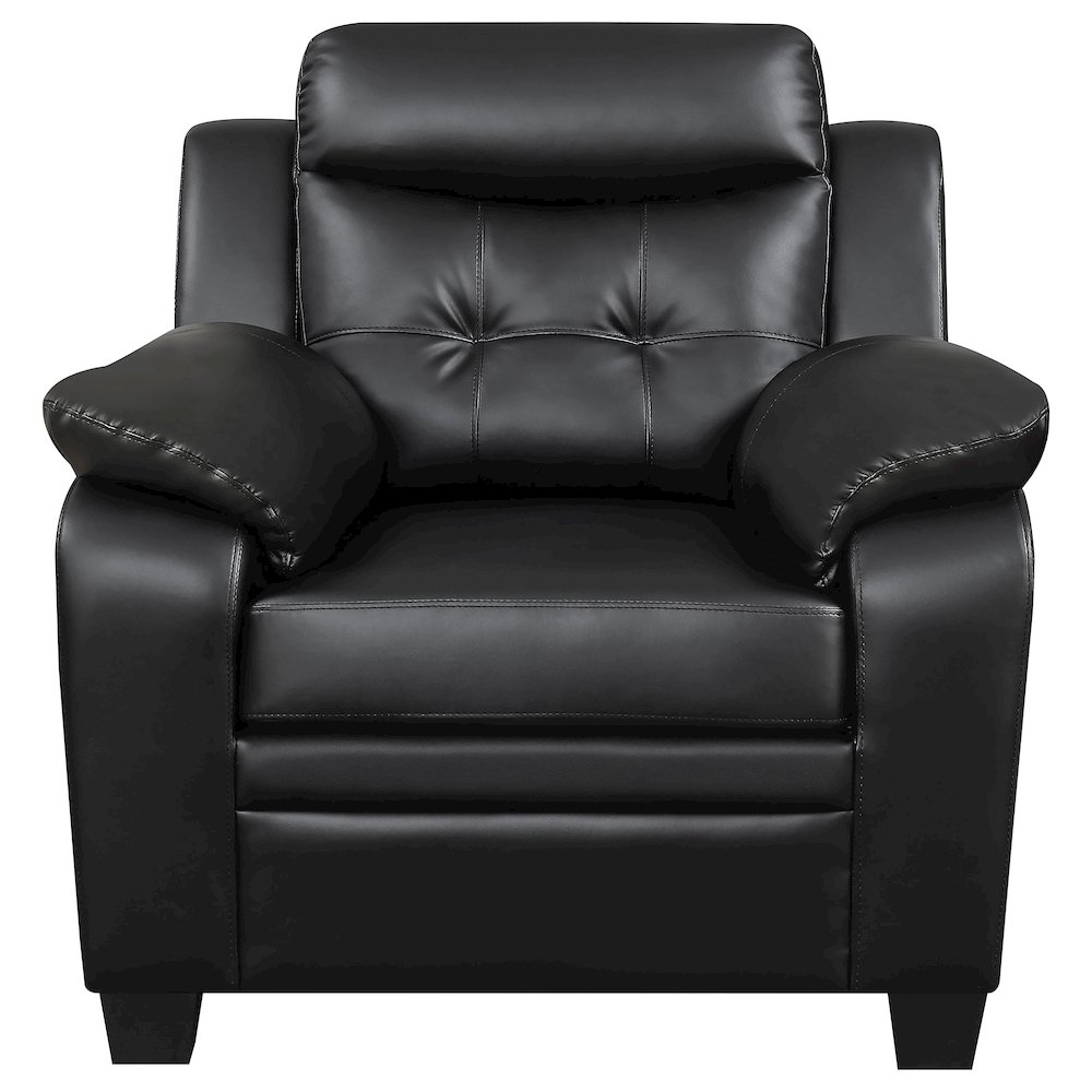 Finley 3-piece Upholstered Padded Arm Tufted Sofa Set Black. Picture 11