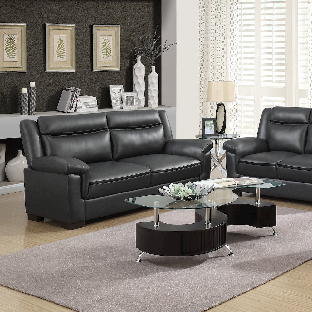 Arabella Upholstered Padded Arm Sofa Grey. Picture 6