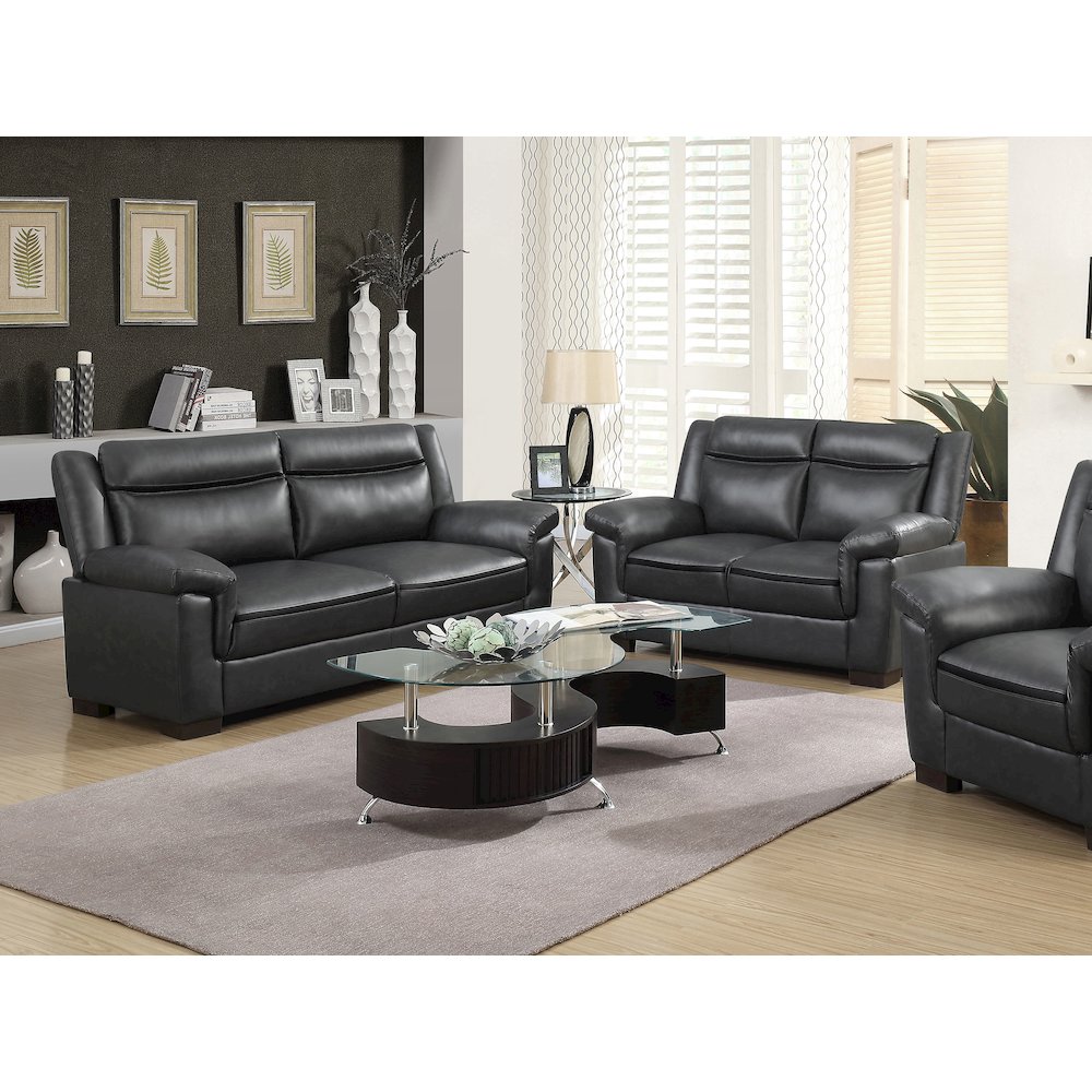 Arabella 2-piece Upholstered Padded Arm Sofa Set Grey. Picture 1