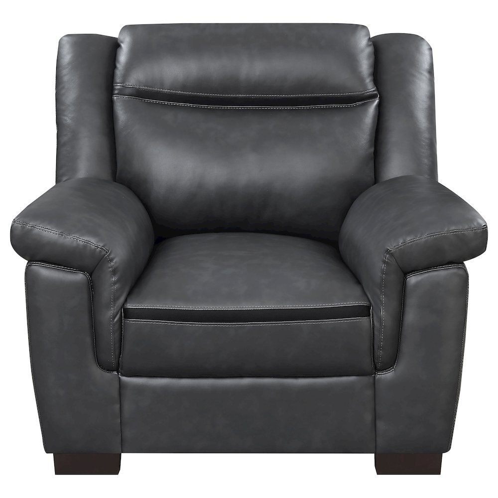 Arabella 3-piece Upholstered Padded Arm Sofa Set Grey. Picture 6