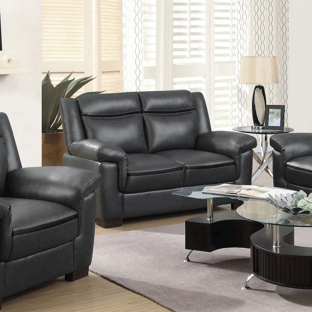 Arabella Upholstered Padded Arm Loveseat Grey. Picture 6