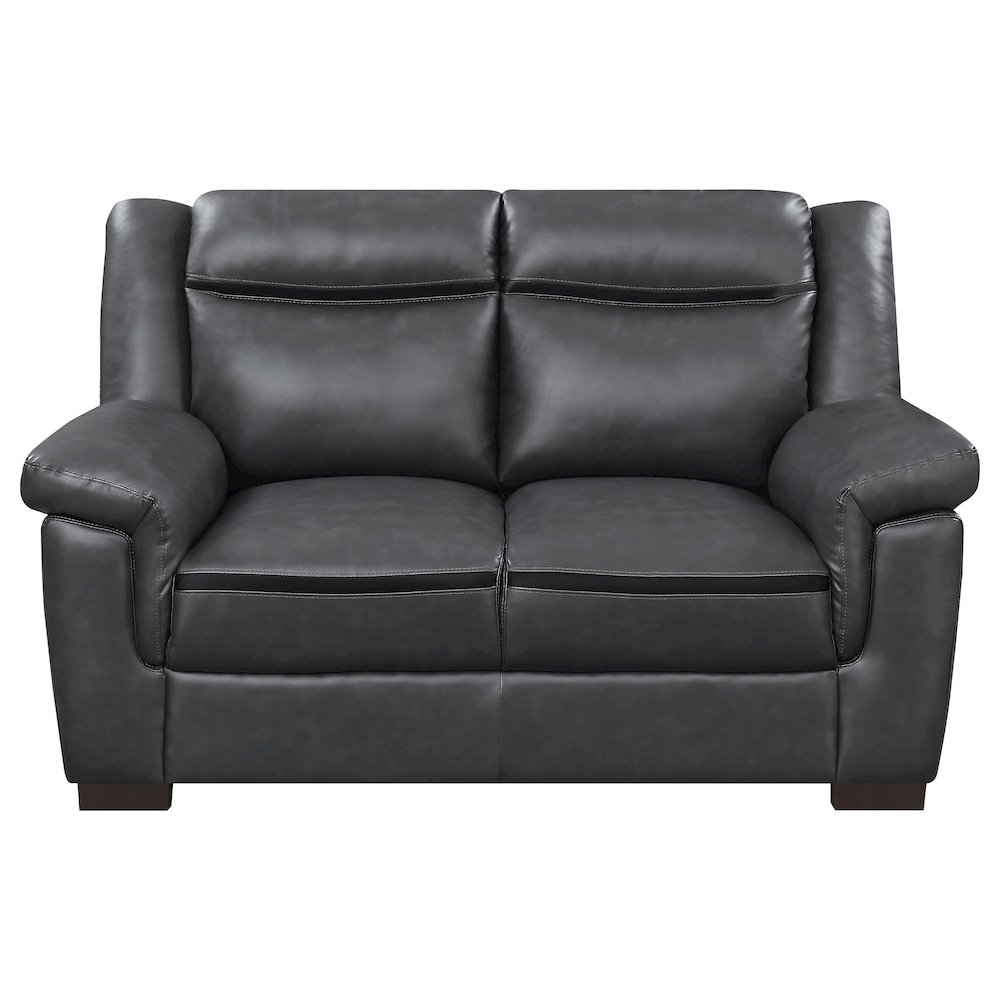 Arabella Upholstered Padded Arm Loveseat Grey. Picture 3