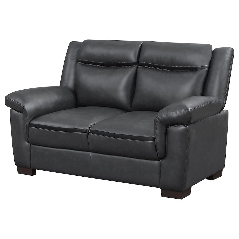 Arabella Upholstered Padded Arm Loveseat Grey. Picture 4