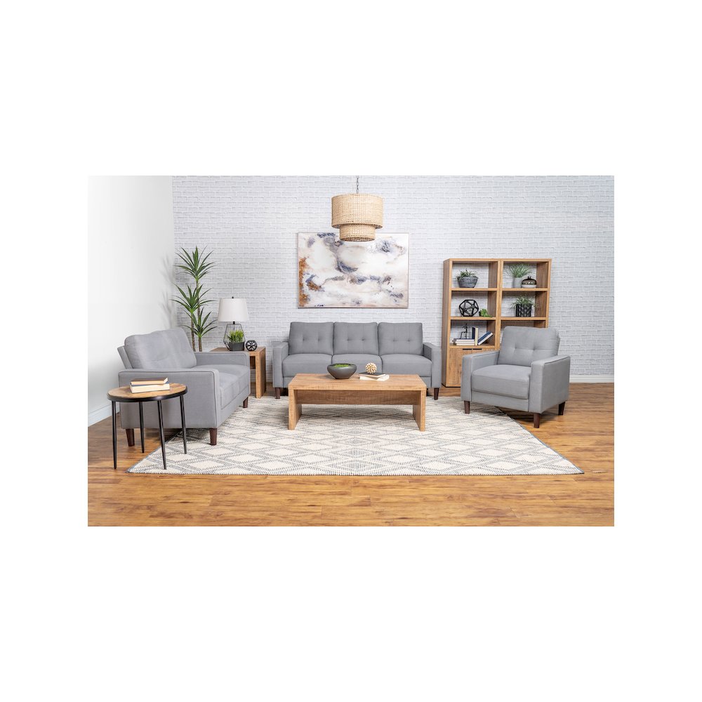 Bowen Upholstered Track Arm Tufted Sofa Grey. Picture 11