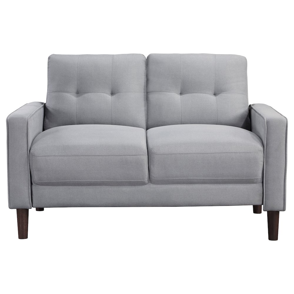 Bowen Upholstered Track Arm Tufted Loveseat Grey. Picture 3