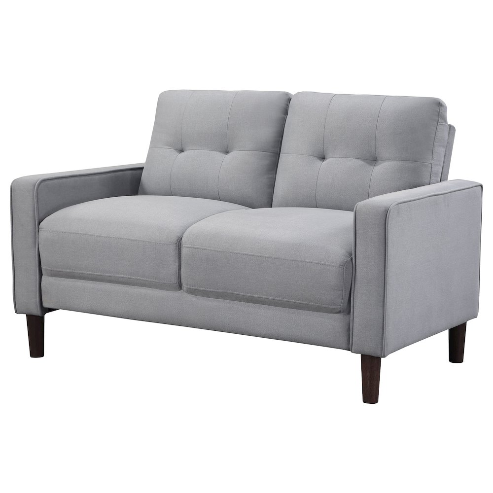 Bowen Upholstered Track Arm Tufted Loveseat Grey. Picture 4