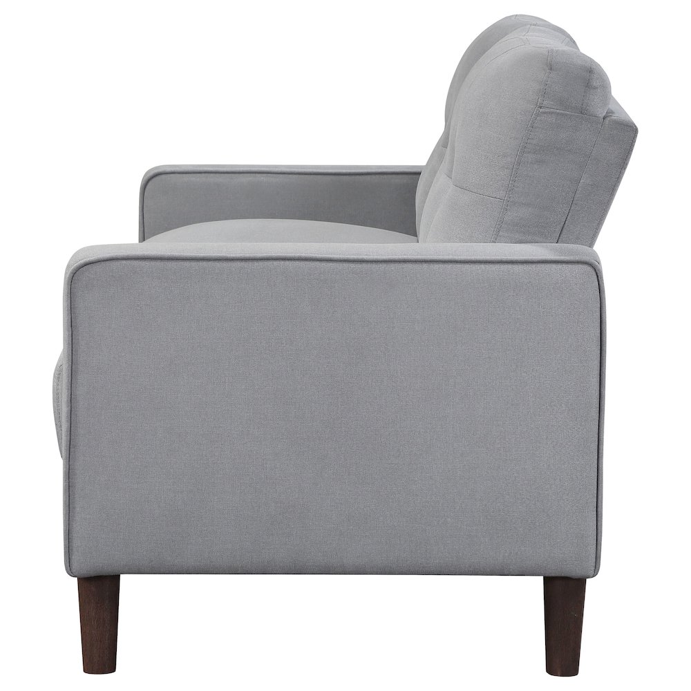 Bowen Upholstered Track Arm Tufted Loveseat Grey. Picture 5