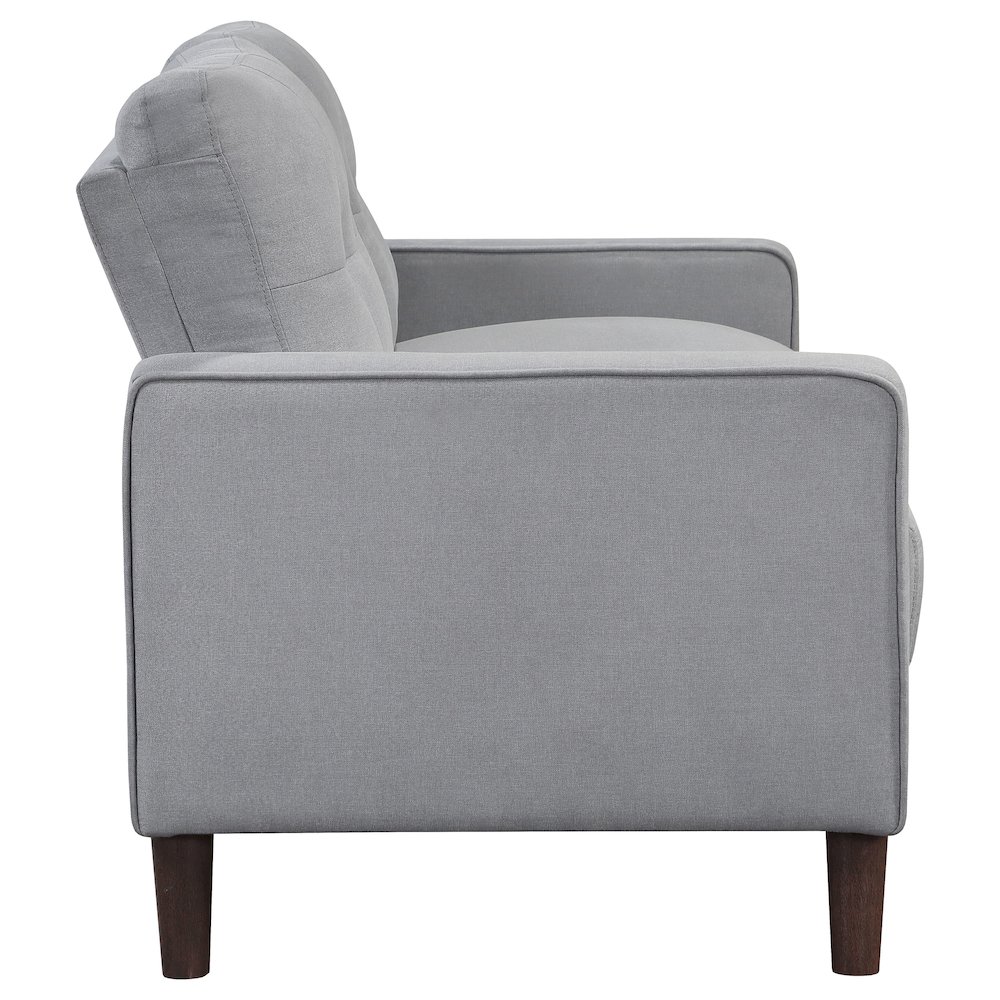 Bowen Upholstered Track Arm Tufted Loveseat Grey. Picture 8