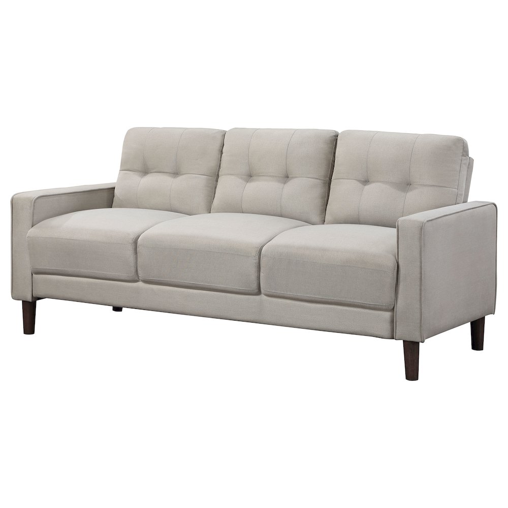Bowen Upholstered Track Arm Tufted Sofa Beige. Picture 4