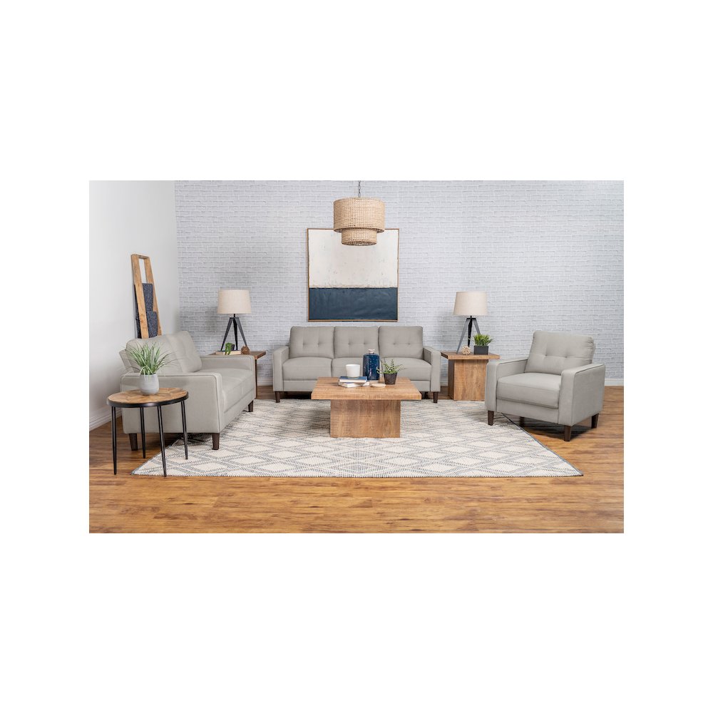 Bowen Upholstered Track Arm Tufted Sofa Beige. Picture 11