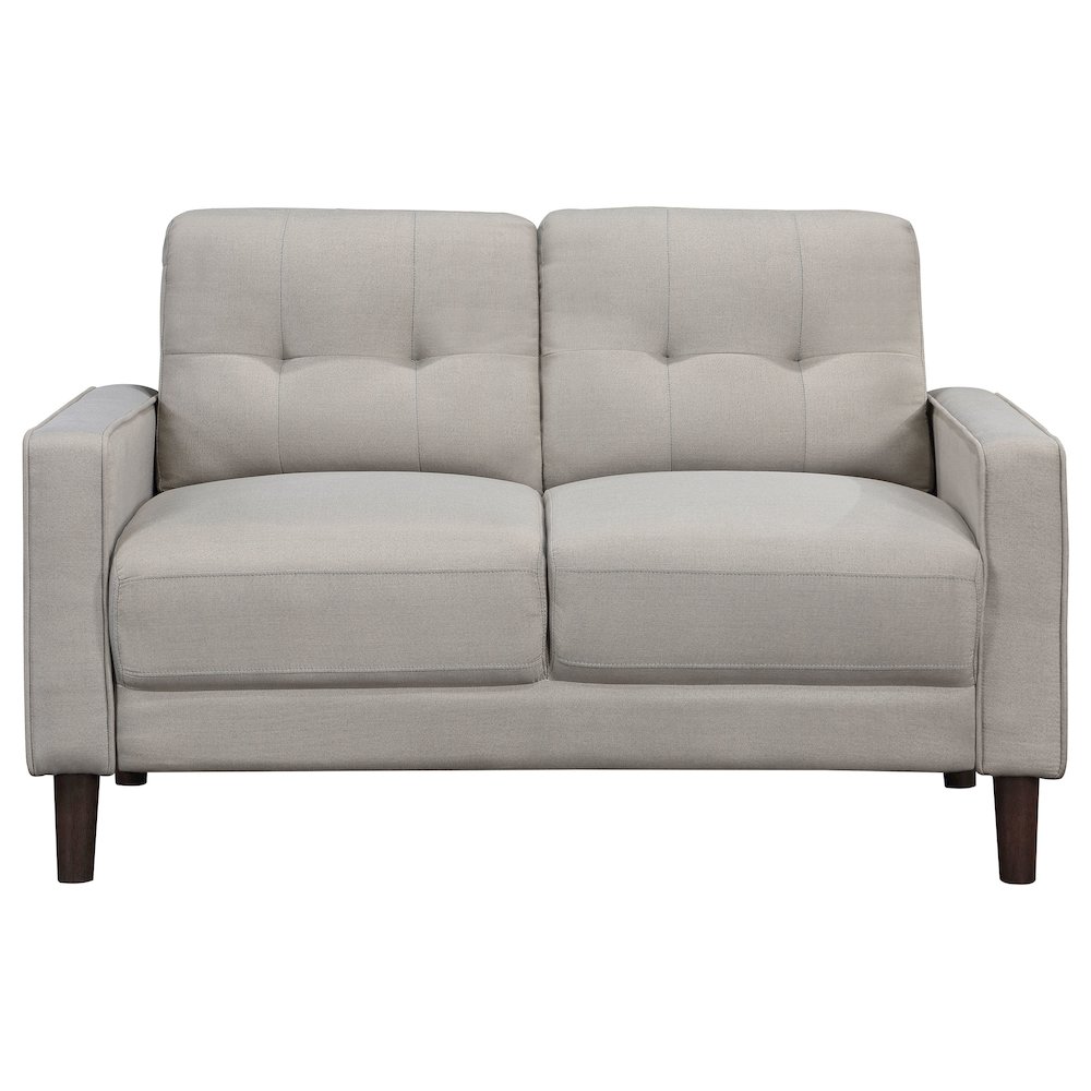 Bowen Upholstered Track Arm Tufted Loveseat Beige. Picture 3
