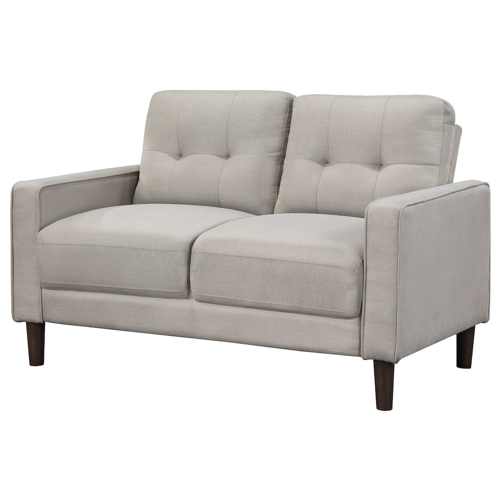 Bowen Upholstered Track Arm Tufted Loveseat Beige. Picture 4