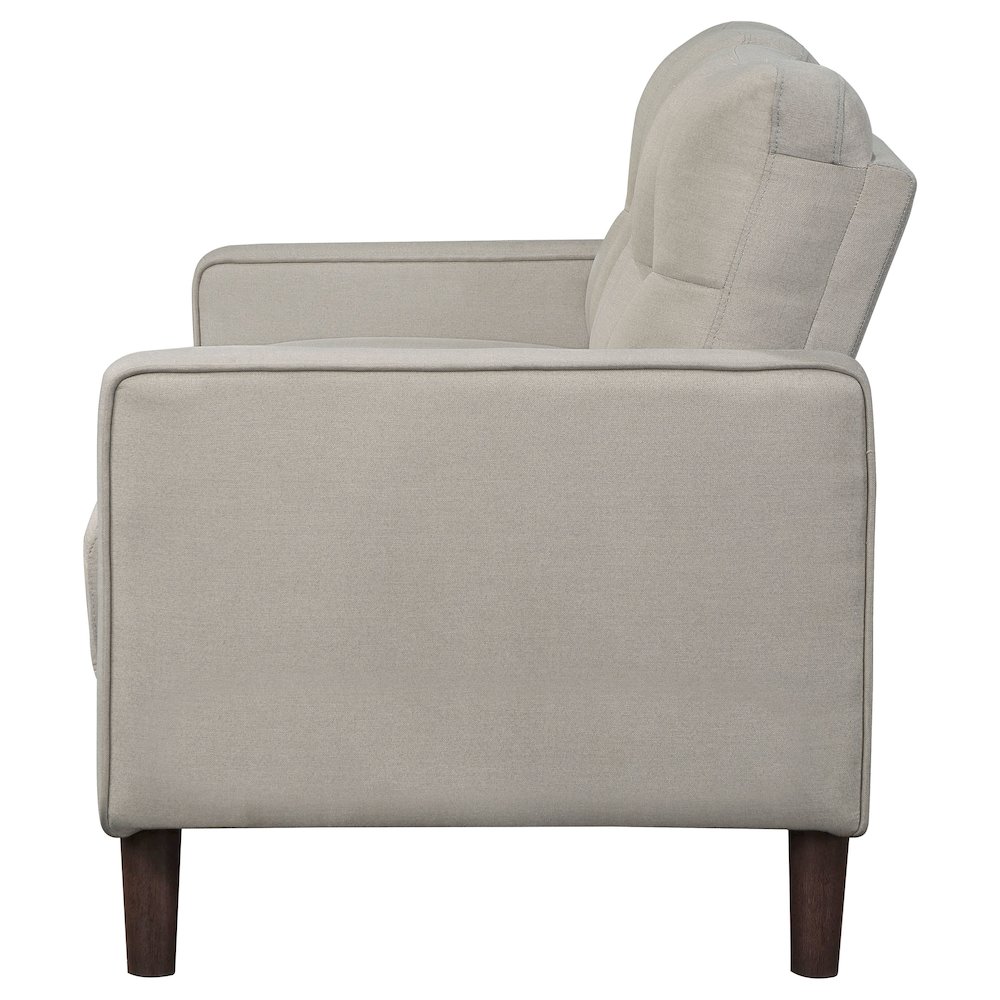 Bowen Upholstered Track Arm Tufted Loveseat Beige. Picture 5