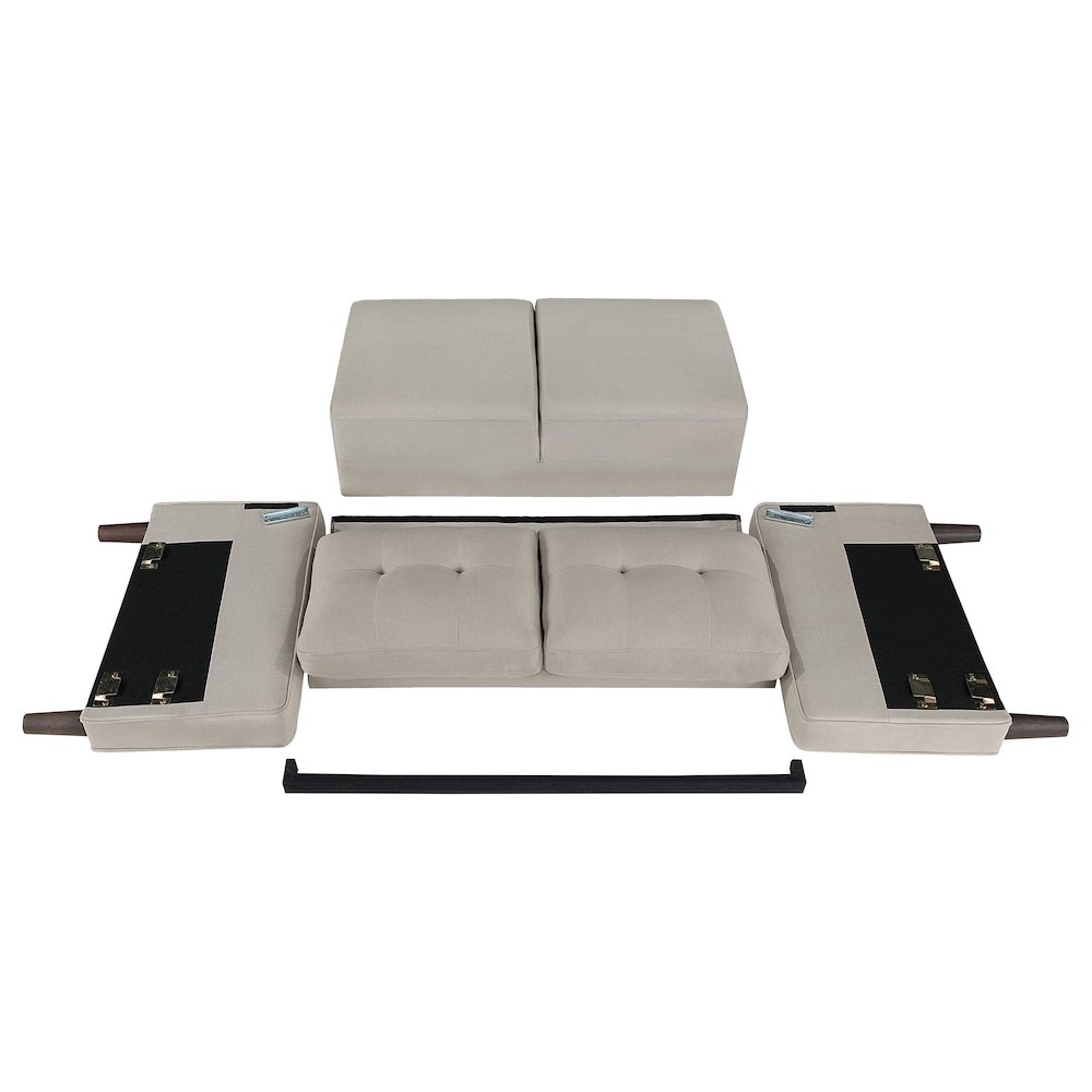 Bowen Upholstered Track Arm Tufted Loveseat Beige. Picture 9