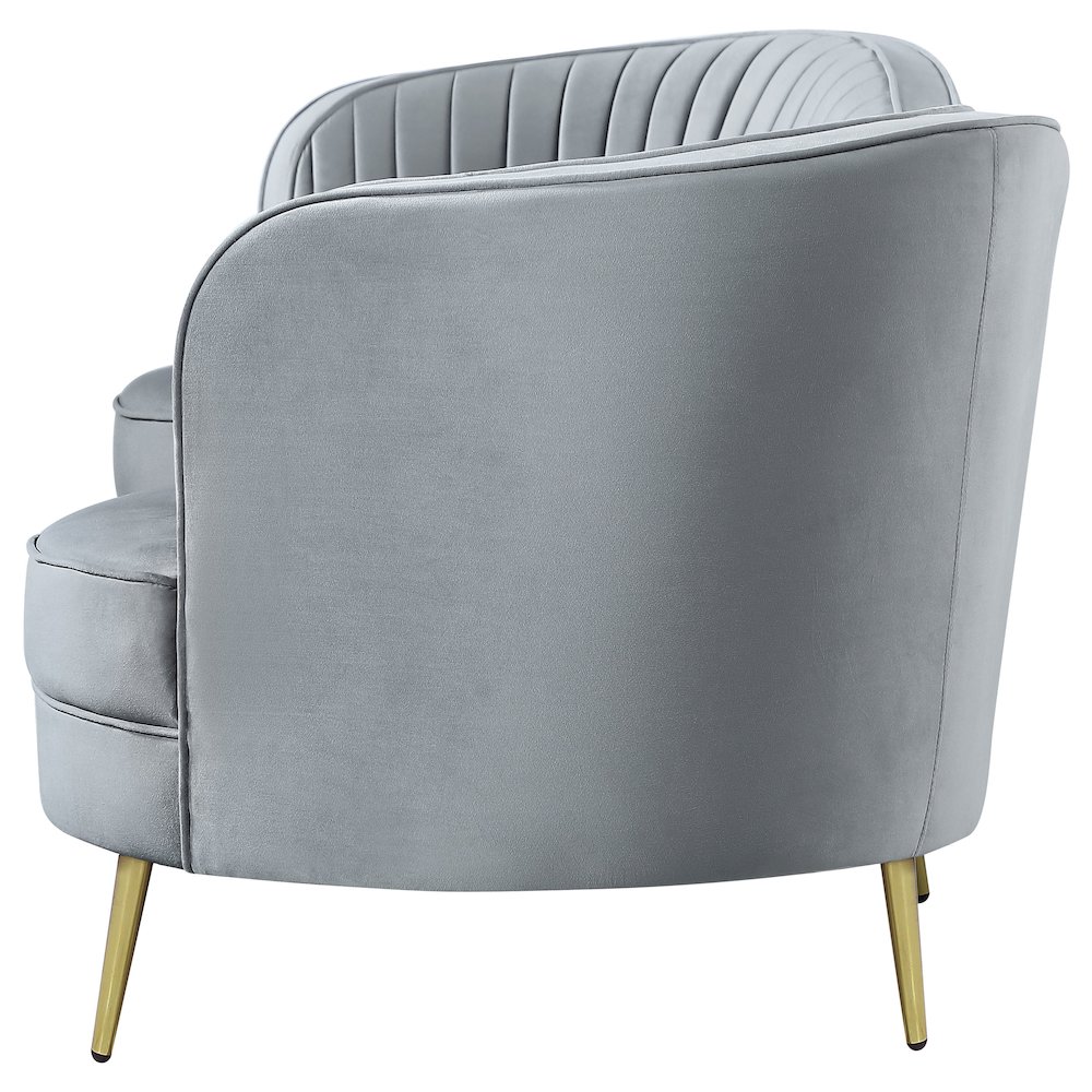 Sophia Upholstered Channel Tufted Sofa Grey. Picture 5