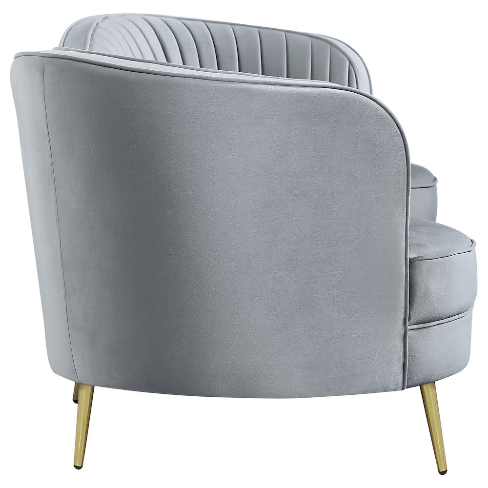 Sophia 2-piece Upholstered Channel Tufted Sofa Set Grey. Picture 5