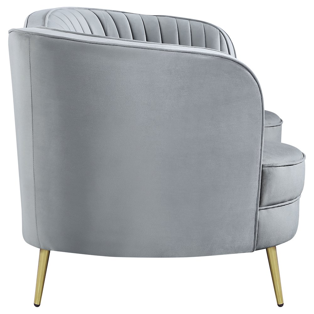 Sophia 2-piece Upholstered Channel Tufted Sofa Set Grey. Picture 9