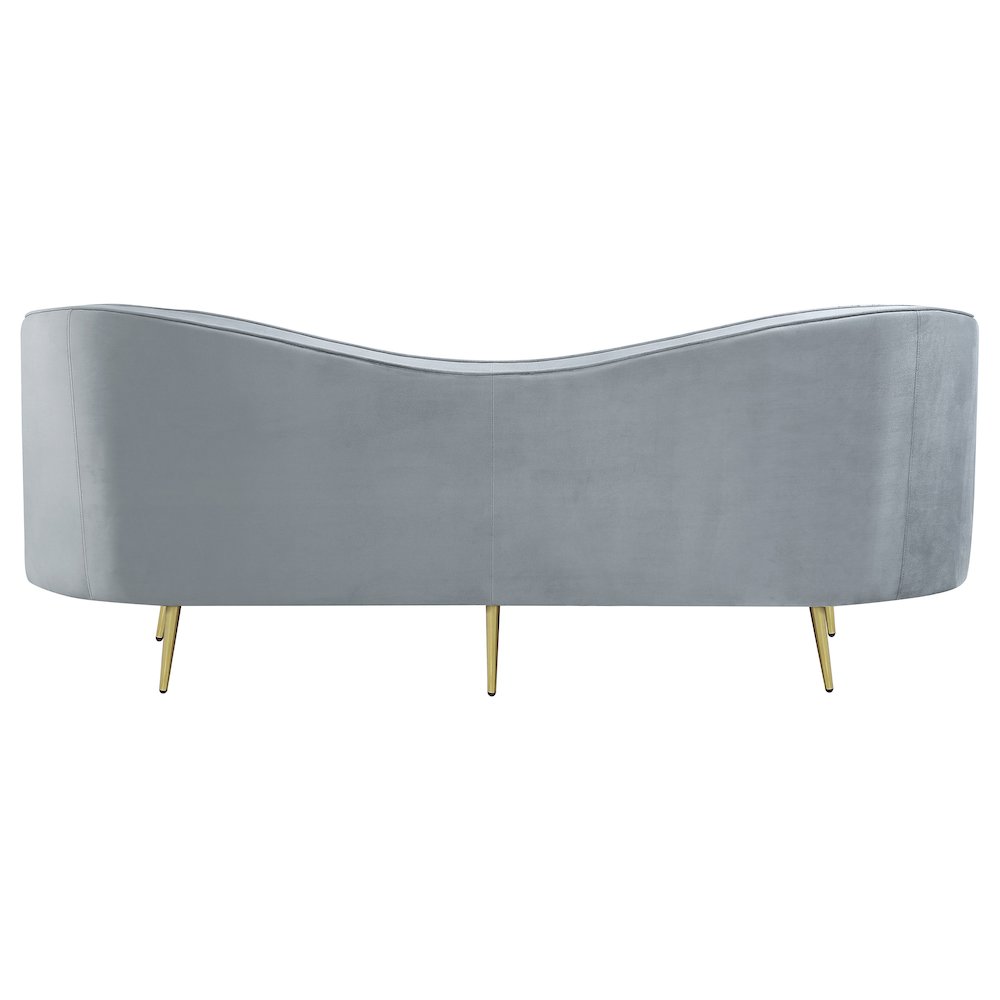 Sophia 3-piece Upholstered Channel Tufted Sofa Set Grey. Picture 4