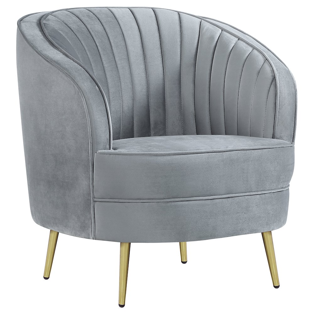 Sophia 3-piece Upholstered Channel Tufted Sofa Set Grey. Picture 8