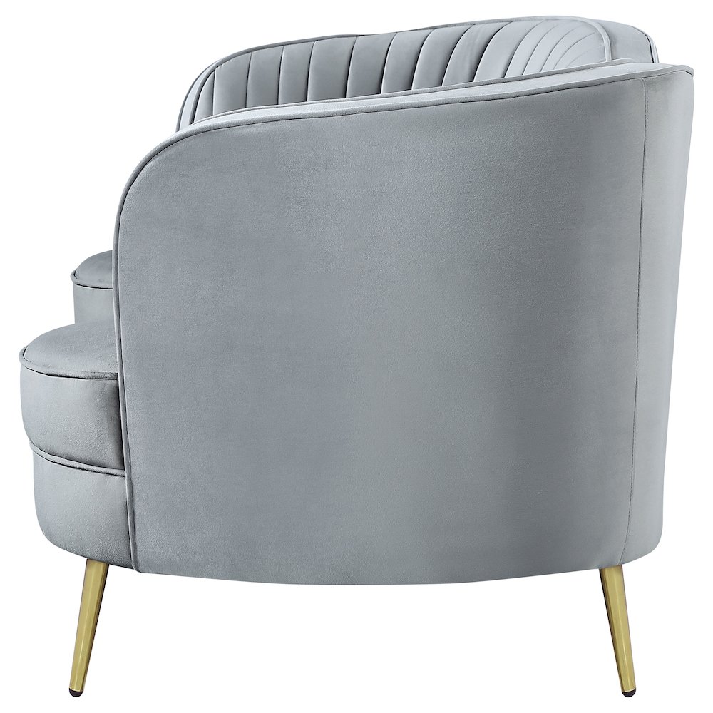 Sophia Upholstered Channel Tufted Loveseat Grey. Picture 5